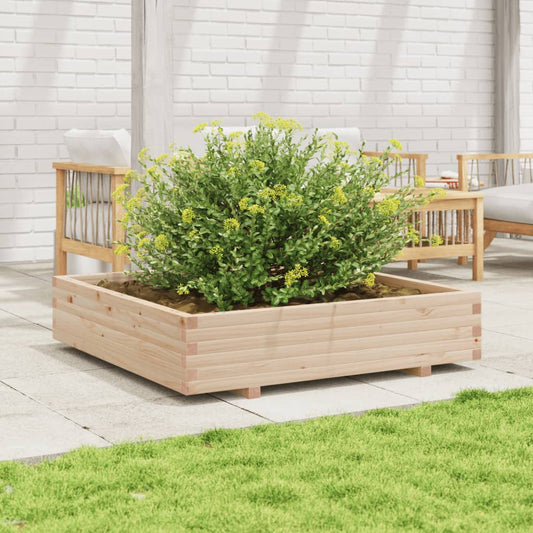 Garden Planter 110x110x26.5 cm in Solid Pine Wood