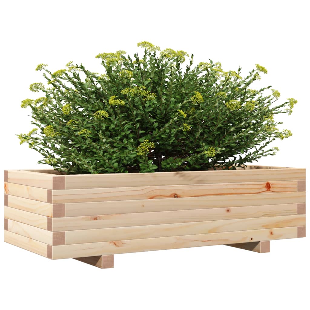 Garden planter 90x40x26.5 cm in solid pine wood