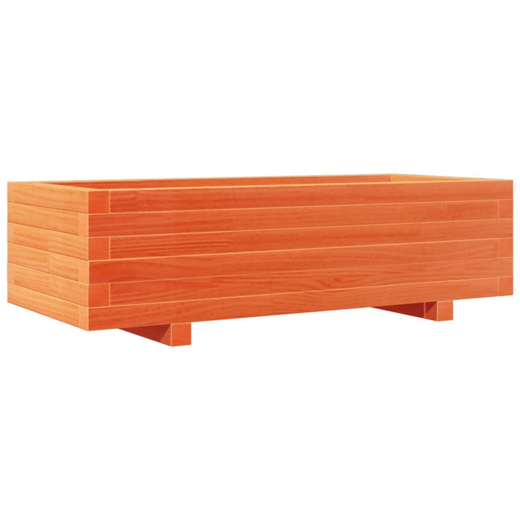 Brown Wax Garden Planter 90x40x26.5cm Solid Pine Wood