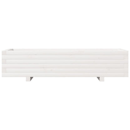 White Garden Planter 110x40x26.5 cm in Pine Wood