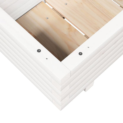 White Garden Planter 110x40x26.5 cm in Pine Wood