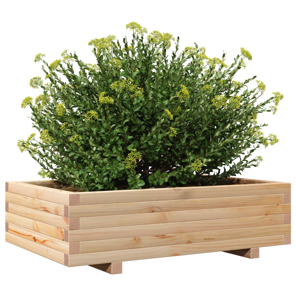Garden planter 90x60x26.5 cm in solid pine wood