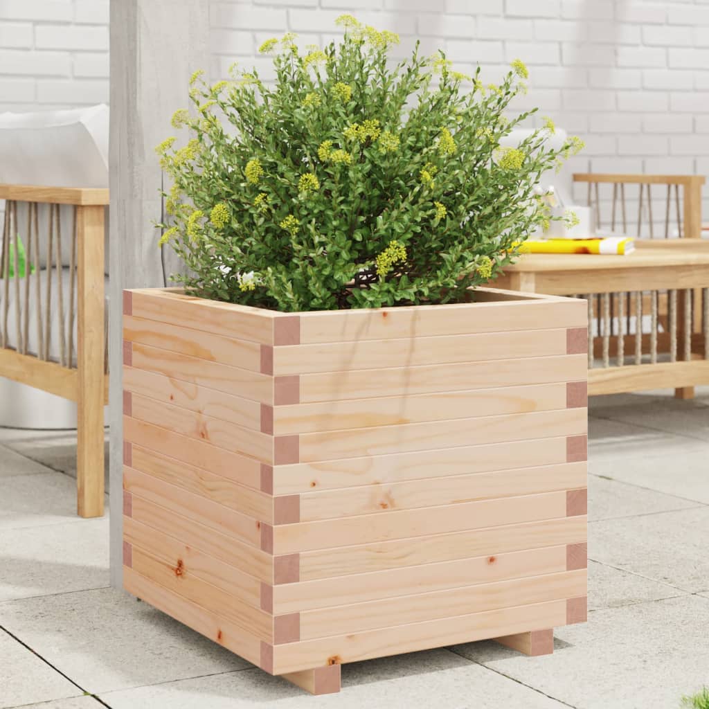 Garden planter 50x50x49.5 cm in solid pine wood