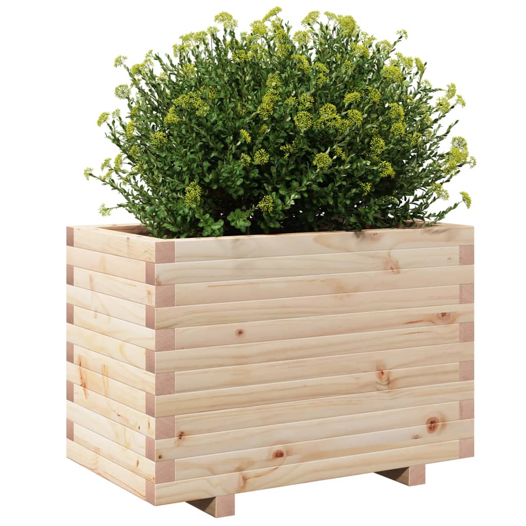 Garden planter 70x40x49.5 cm in solid pine wood