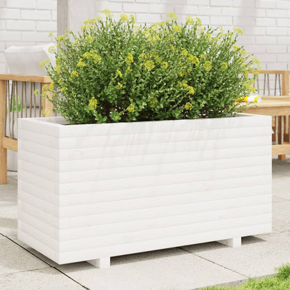 White Garden Planter 90x40x49.5cm Solid Pine Wood