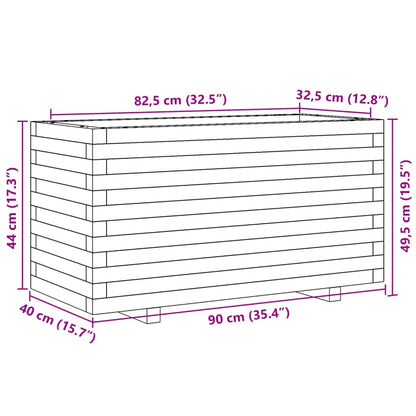 Fioriera Giardino Marrone Cera 90x40x49,5cm Legno Massello Pino