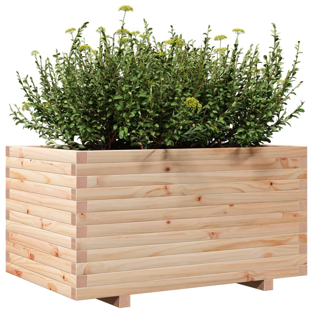 Garden planter 90x60x49.5 cm in solid pine wood