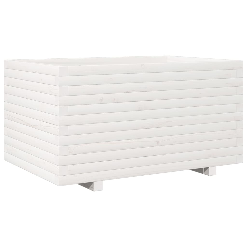 White Garden Planter 90x60x49.5cm Solid Pine Wood