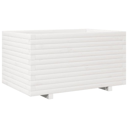 White Garden Planter 90x60x49.5cm Solid Pine Wood