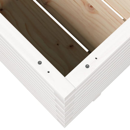 White Garden Planter 90x60x49.5cm Solid Pine Wood