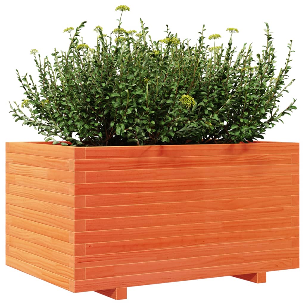 Brown Wax Garden Planter 90x60x49.5cm Solid Pine Wood