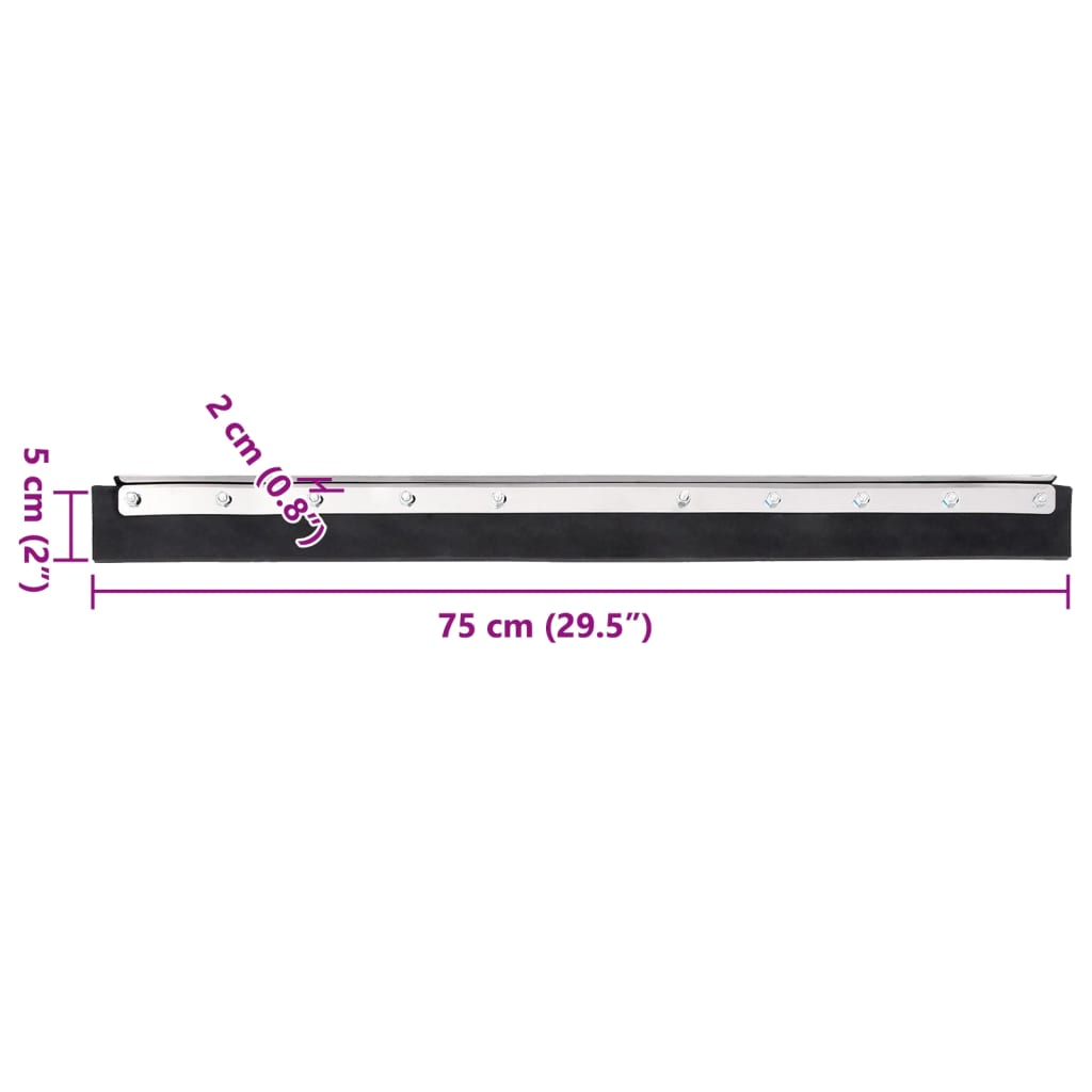 Testina Tergipavimento 75x2x5 cm in Acciaio e Gomma | homemem39