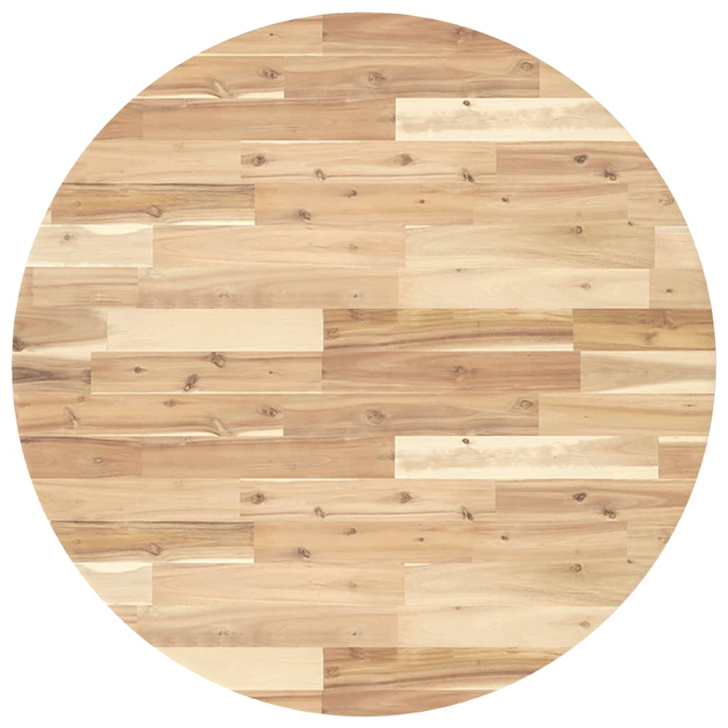 Piano Tavolo Rotondo Ø90x2 cm in Legno Massello di Acacia | homemem39