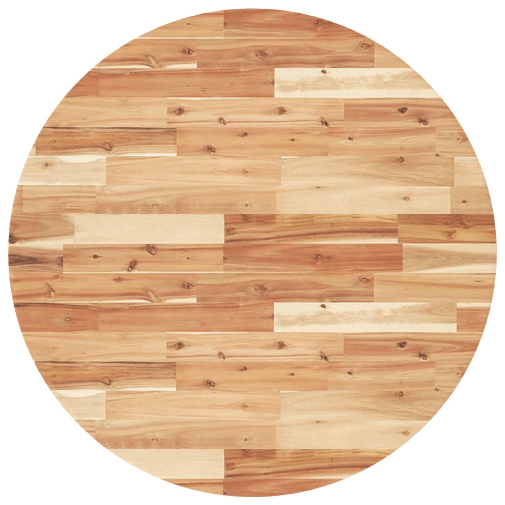 Piano Tavolo Rotondo Ø90x2 cm in Legno Massello di Acacia | homemem39
