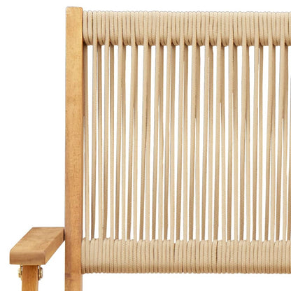Set Pranzo da Giardino 5 pz Beige Polipropilene/ Legno Massello | homemem39