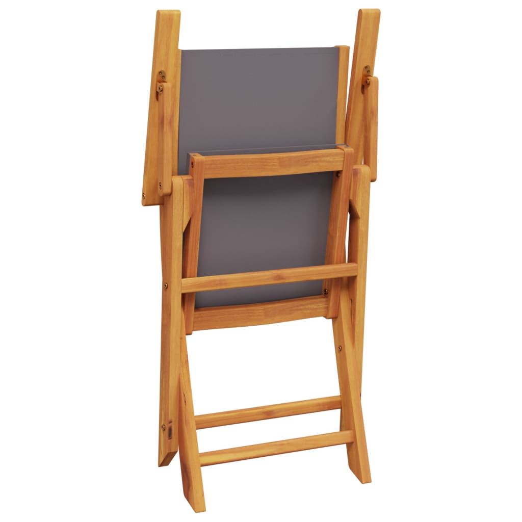 Set Pranzo da Giardino 5pz Antracite Tessuto e Legno Massello | homemem39