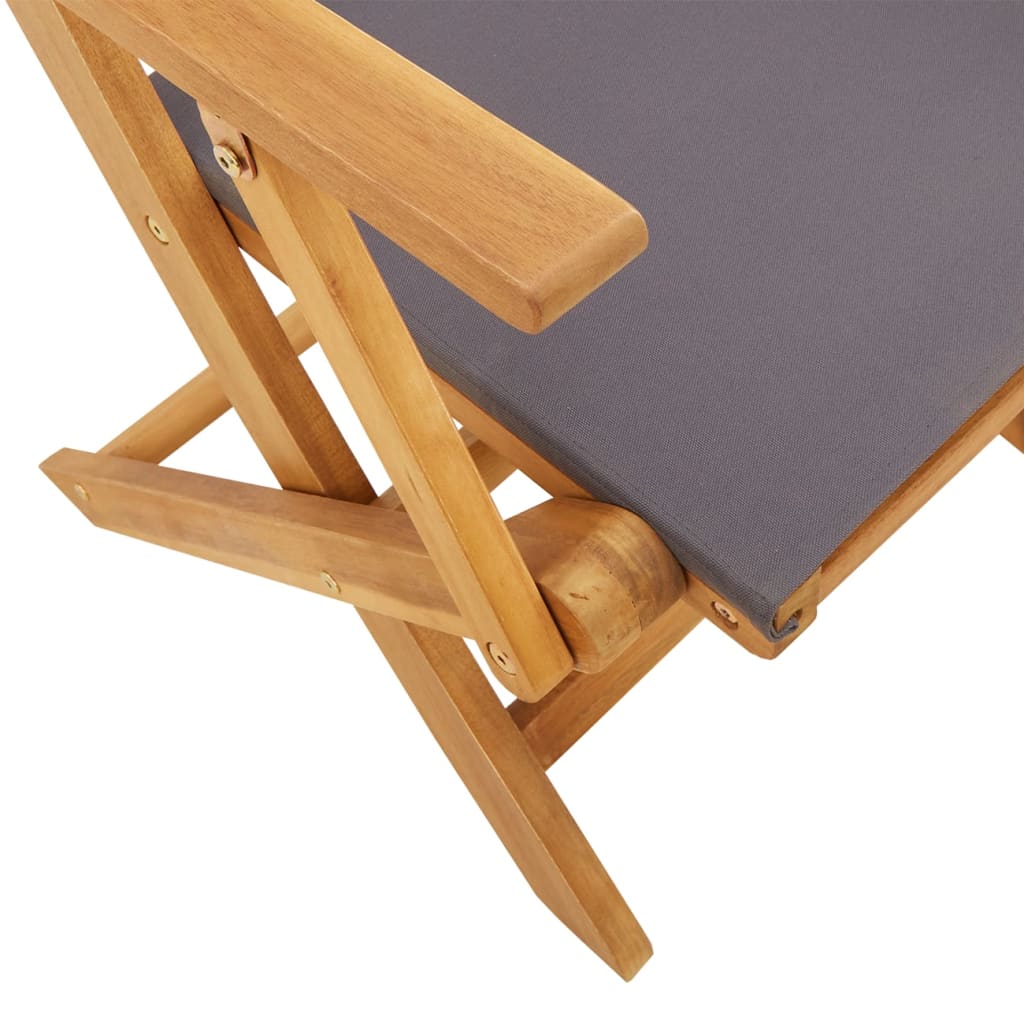 Set Pranzo da Giardino 5pz Antracite Tessuto e Legno Massello | homemem39