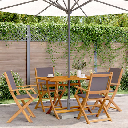 Set Pranzo da Giardino 5pz Antracite Tessuto e Legno Massello | homemem39