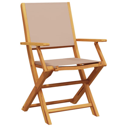 Set da Pranzo da Giardino 5 pz Tortora Tessuto e Legno Massello | homemem39