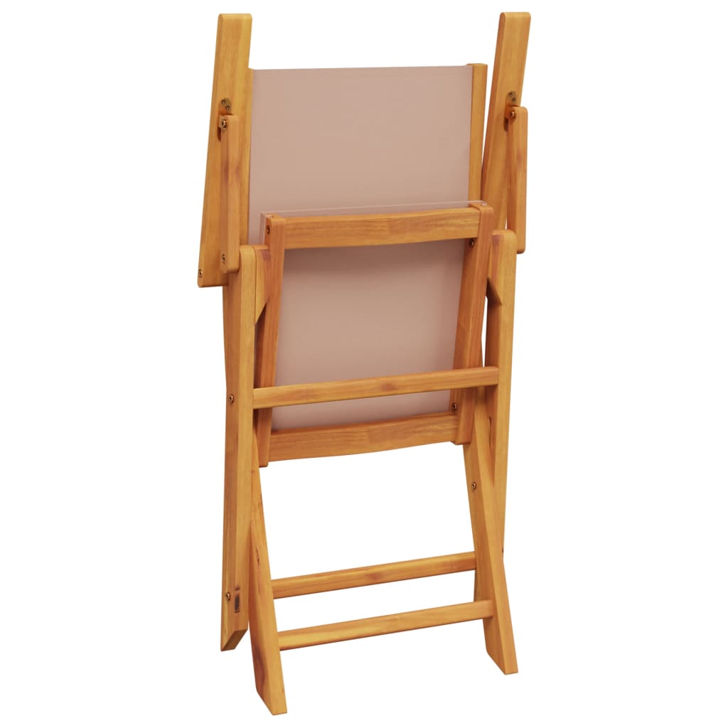 Set da Pranzo da Giardino 5 pz Tortora Tessuto e Legno Massello | homemem39