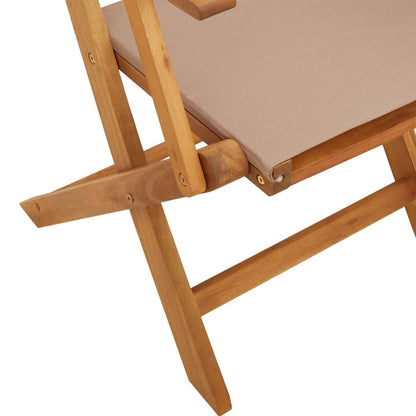 Set da Pranzo da Giardino 5 pz Tortora Tessuto e Legno Massello | homemem39