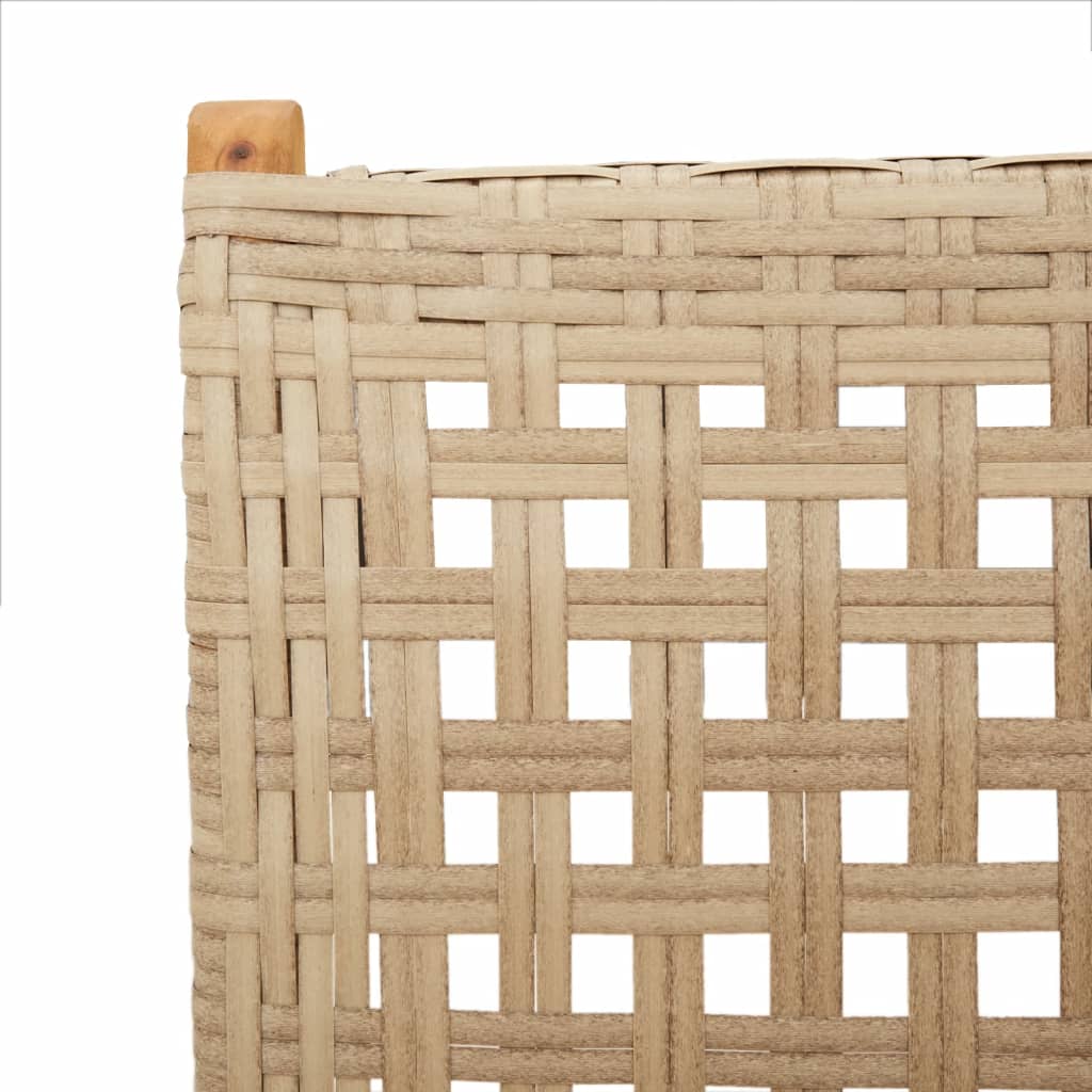 Set Pranzo da Giardino 7 pz Beige Polyrattan e Legno Massello - homemem39