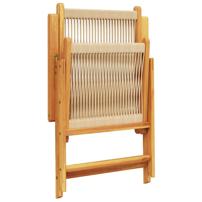 Set Pranzo da Giardino 7 pz Beige Polipropilene/ Legno Massello | homemem39