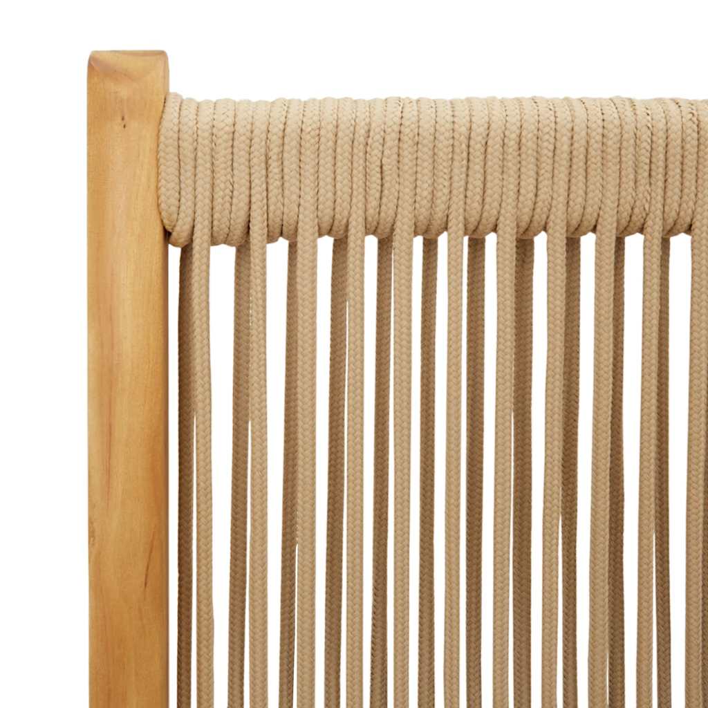Set Pranzo da Giardino 7 pz Beige Polipropilene/ Legno Massello | homemem39