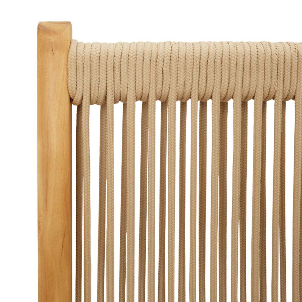 Set Pranzo da Giardino 7 pz Beige Polipropilene/ Legno Massello