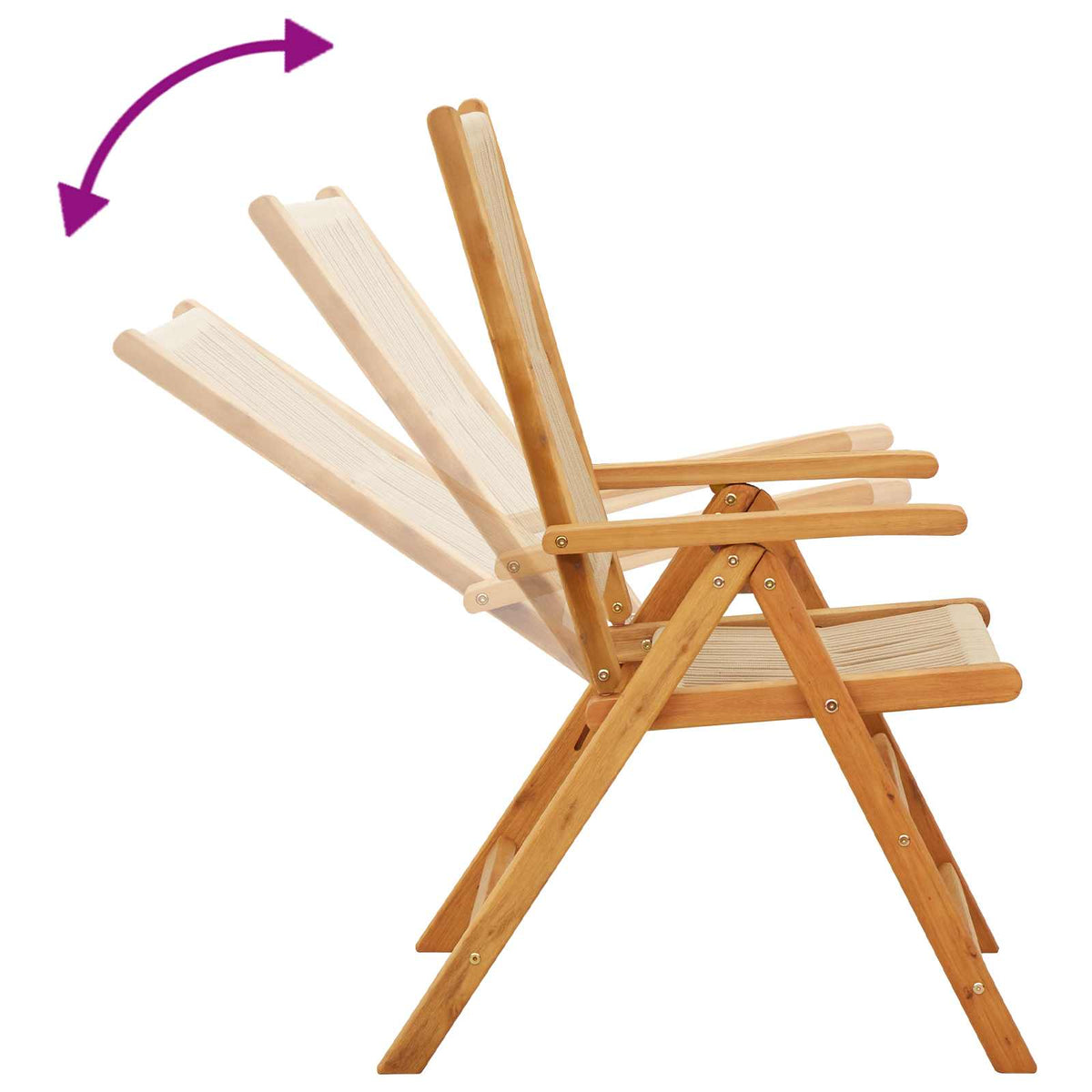Set Pranzo da Giardino 7 pz Beige Polipropilene/ Legno Massello