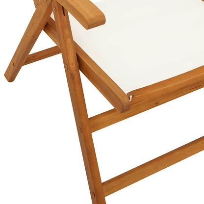 Set Pranzo da Giardino 7 pz Crema in Tessuto e Legno Massello | homemem39