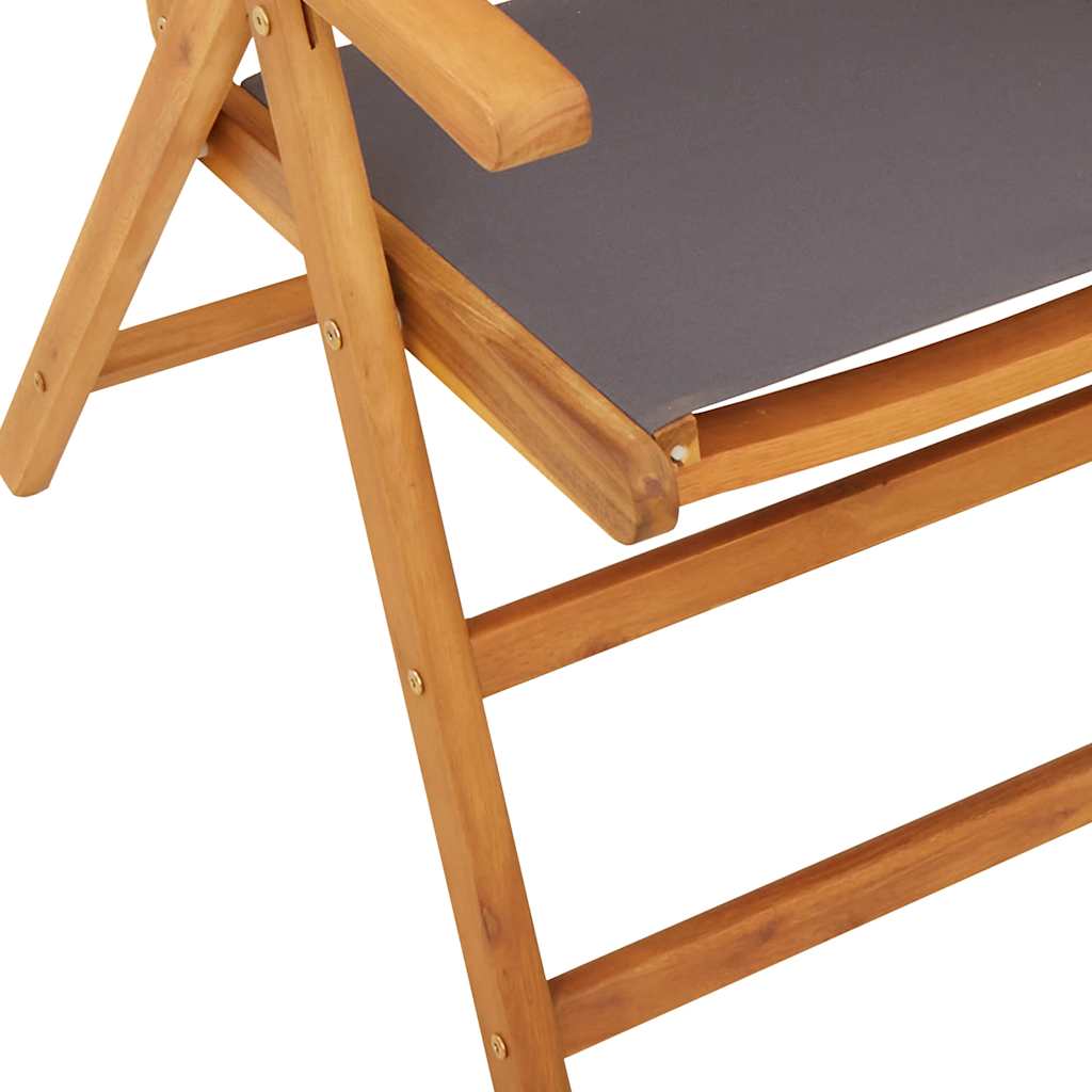 Set Pranzo da Giardino 7 pz Antracite Tessuto e Legno Massello | homemem39