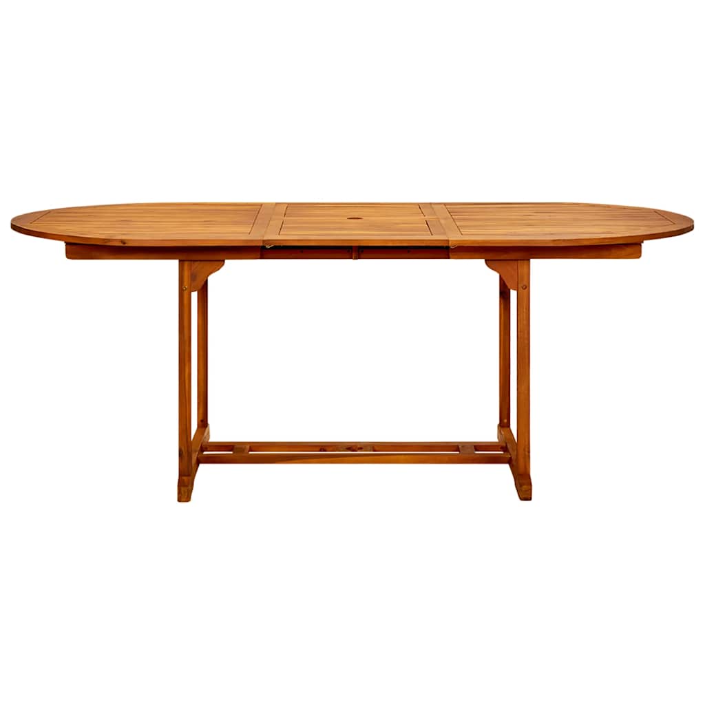 Set Pranzo da Giardino 7 pz Foglie in Tessuto e Legno Massello