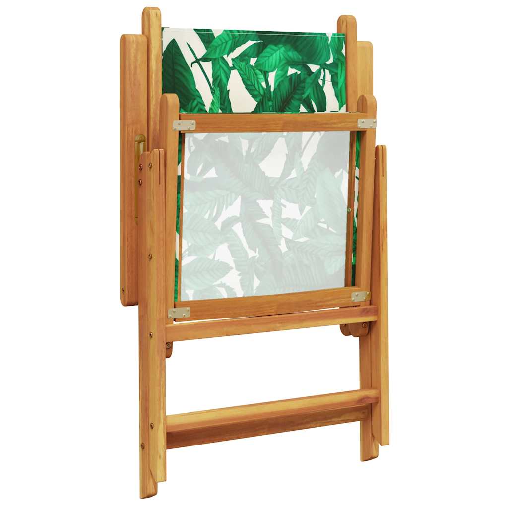 Set Pranzo da Giardino 7 pz Foglie in Tessuto e Legno Massello | homemem39