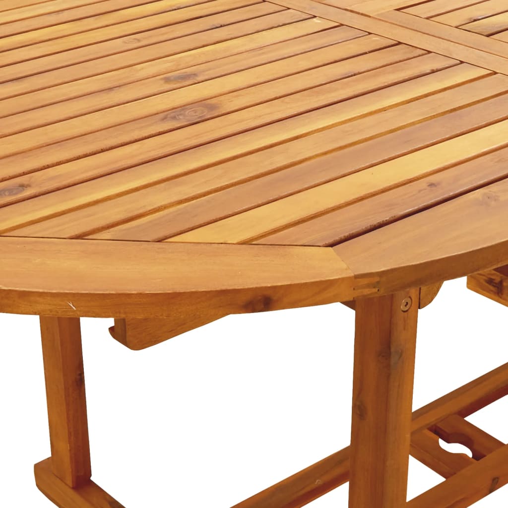 Set Pranzo Giardino 7pz Blu e Bianco Tessuto e Legno Massello