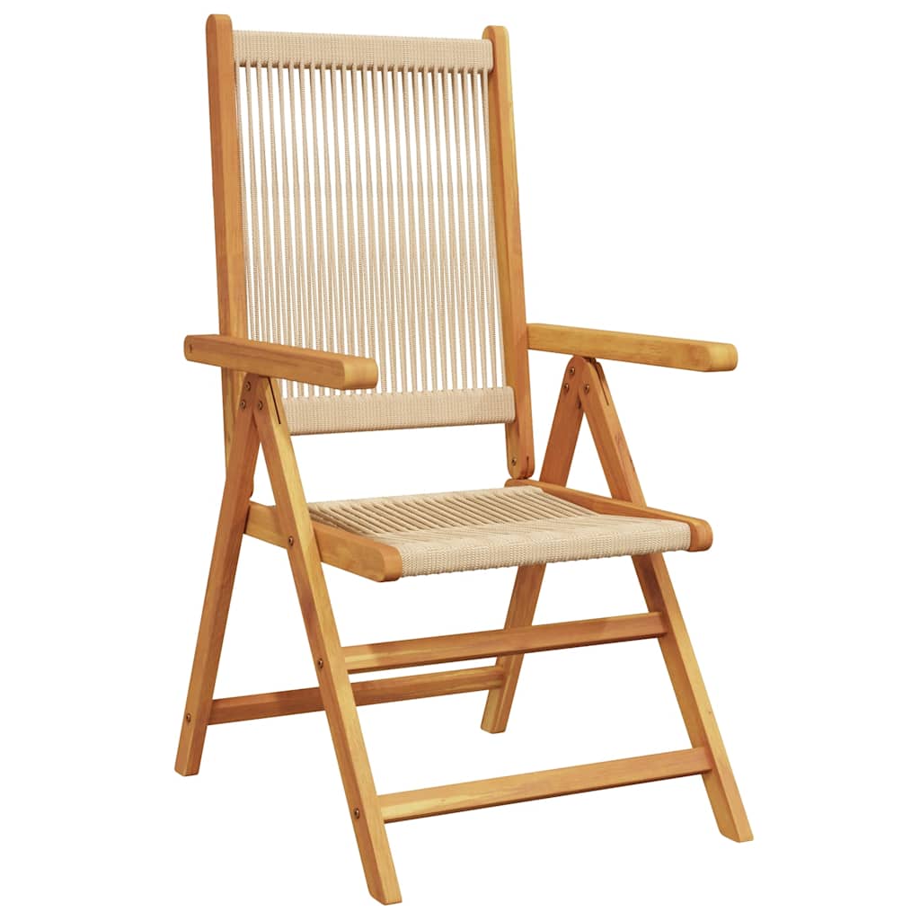 Set Pranzo da Giardino 7 pz Beige Polipropilene/ Legno Massello | homemem39