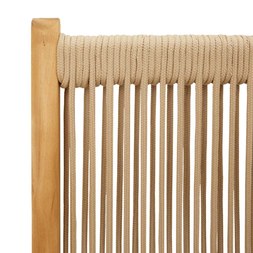 Set Pranzo da Giardino 7 pz Beige Polipropilene/ Legno Massello | homemem39