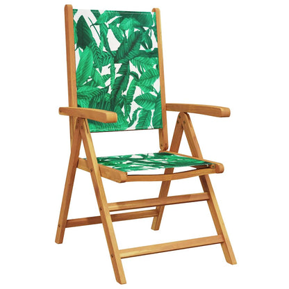 Set Pranzo da Giardino 7 pz Foglie in Tessuto e Legno Massello | homemem39