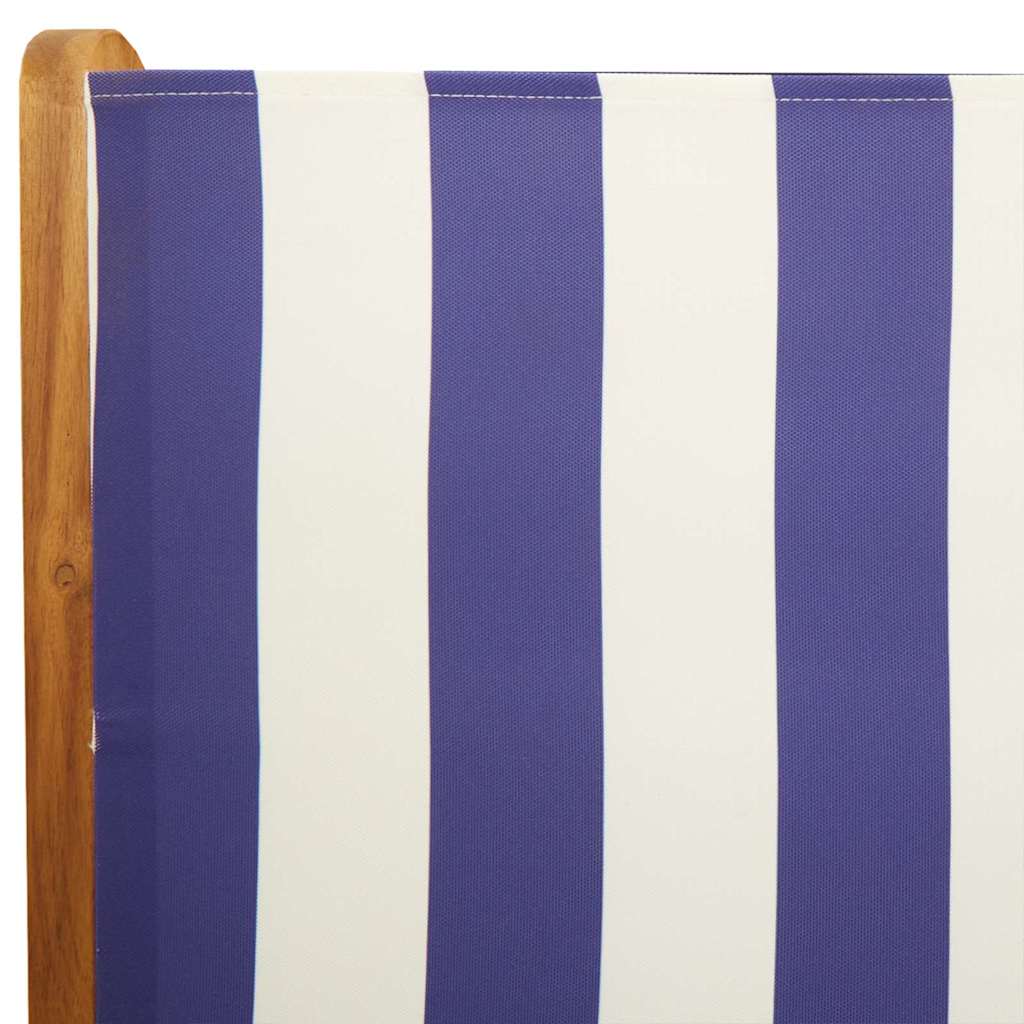 Set Pranzo Giardino 7pz Blu e Bianco Tessuto e Legno Massello | homemem39