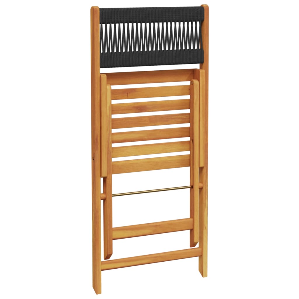 Set da Bistrot 3pz Nero in Polipropilene e Legno Massello | homemem39