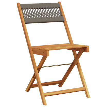Set da Bistrot 3pz Grigio in Polipropilene e Legno Massello | homemem39