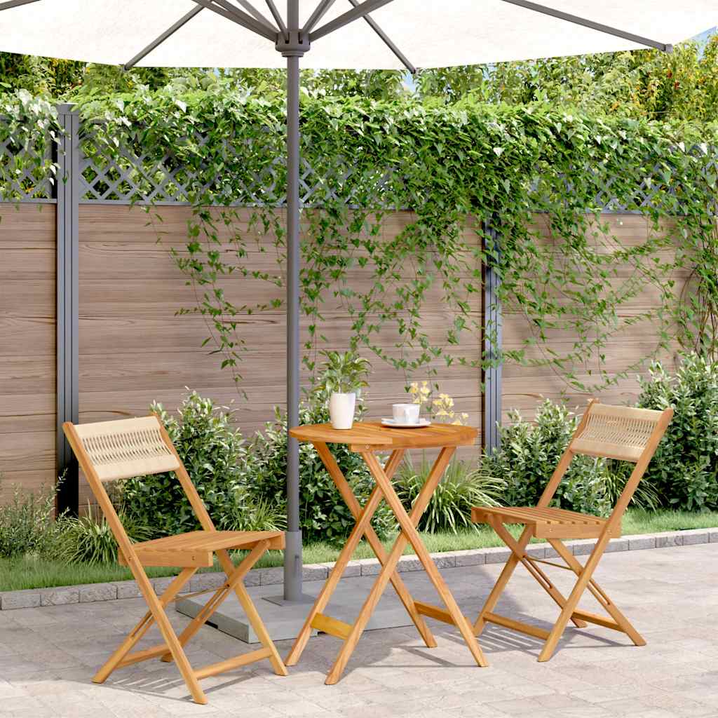 Set da Bistrot 3pz Beige in Polipropilene e Legno Massello | homemem39