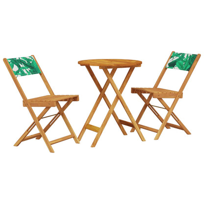 Set da Bistrot 3 pz Motivo Foglie in Tessuto e Legno Massello | homemem39