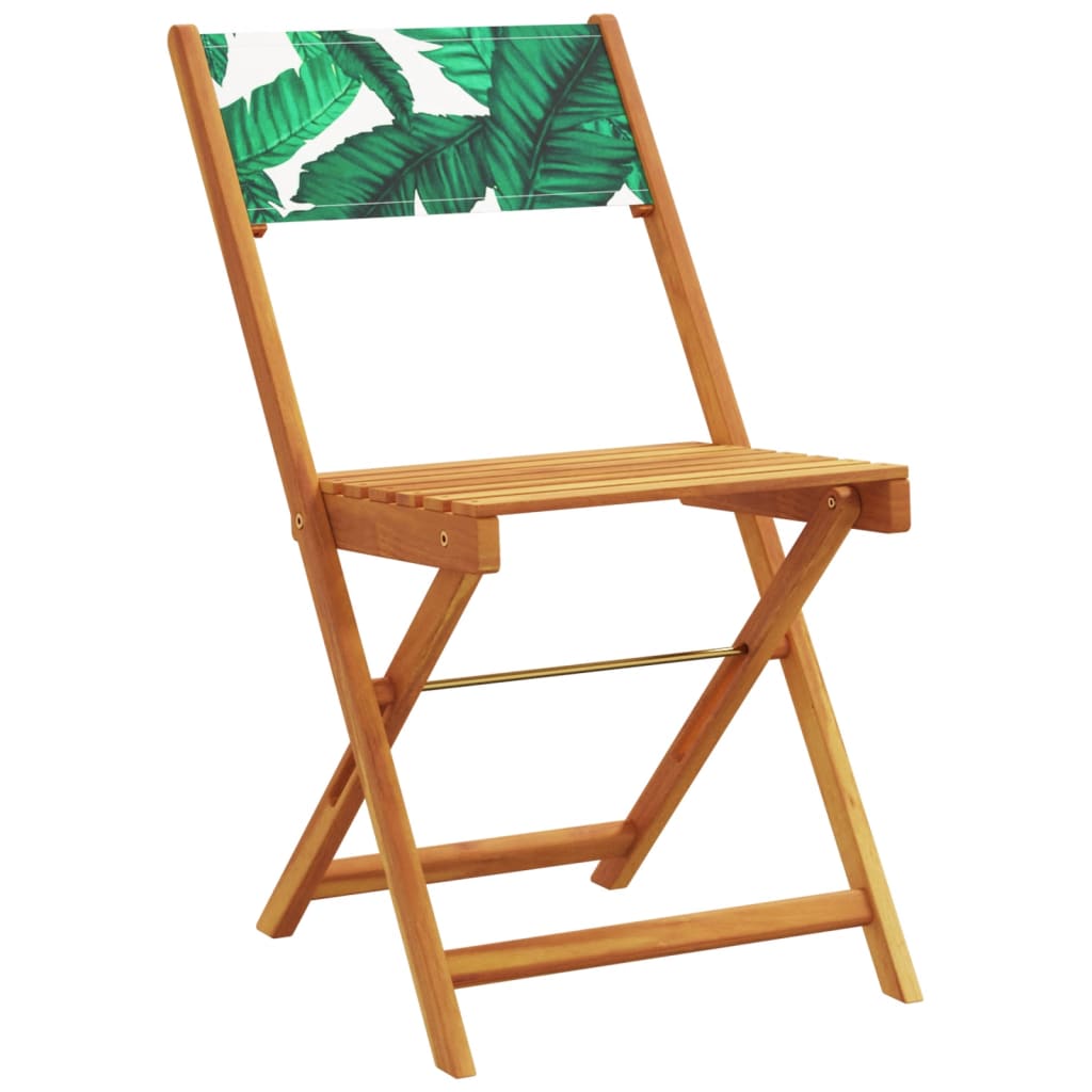 Set da Bistrot 3 pz Motivo Foglie in Tessuto e Legno Massello | homemem39