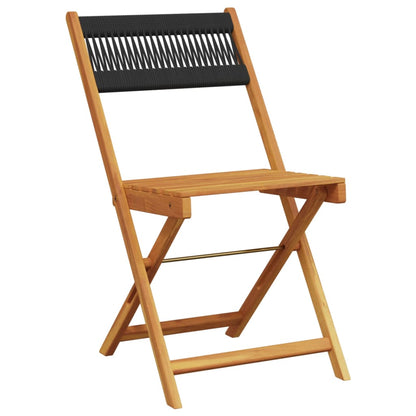 Set da Bistrot 3pz Nero in Polipropilene e Legno Massello | homemem39