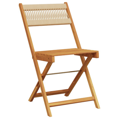 Set da Bistrot 3pz Beige in Polipropilene e Legno Massello | homemem39