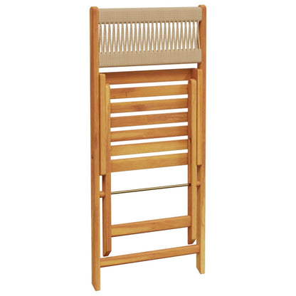 Set da Bistrot 3pz Beige in Polipropilene e Legno Massello | homemem39