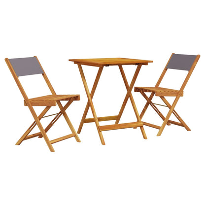 Set da Bistrot 3pz Antracite in Tessuto e Legno Massello | homemem39