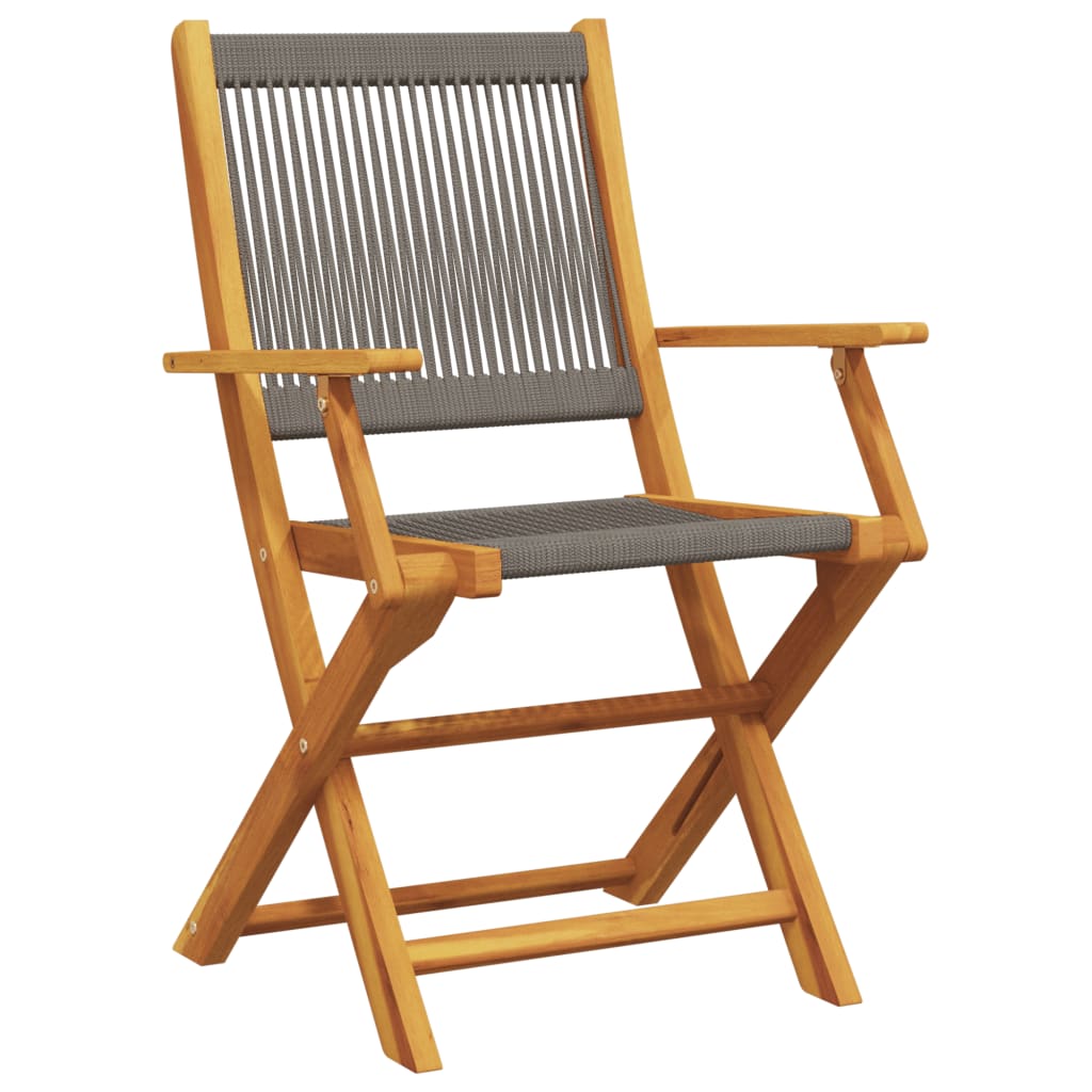 Set da Bistrot 3pz Grigio in Polipropilene e Legno Massello | homemem39