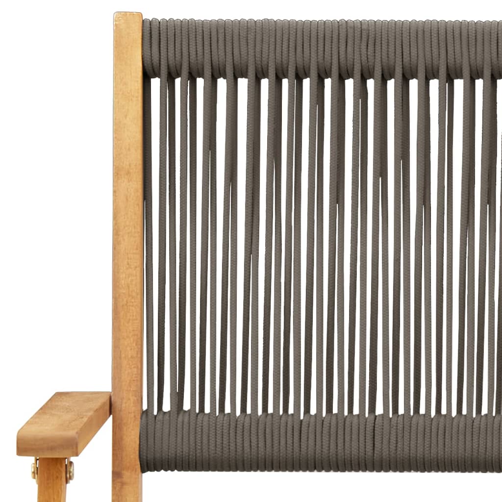 Set da Bistrot 3pz Grigio in Polipropilene e Legno Massello - homemem39